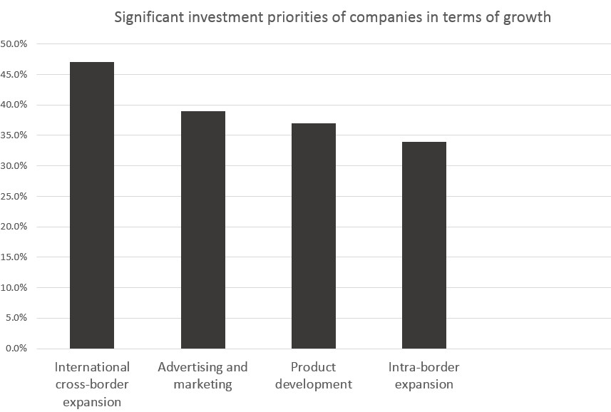 Significant investment priorities of companies in terms of growth