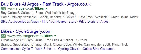 Green ad icons AdWords
